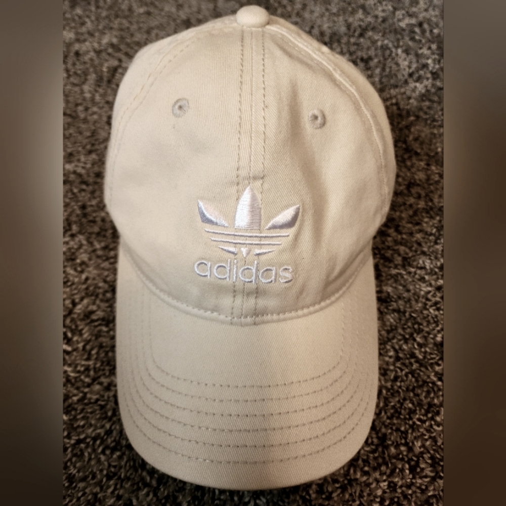 **NWOT ADIDAS RELAXED STRAP-BACK HAT IN TAN**